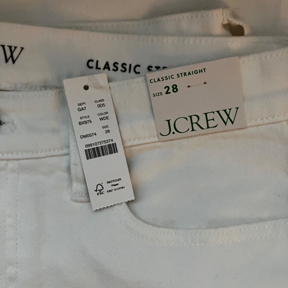 J. Crew Classic Straight Denim White NWT - Picture 3 of 3